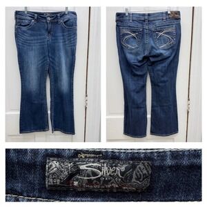 Silver Suki Thick Stitch Bootcut Denim Jeans Womens 33 x 30 L9916SDA445 Blue
